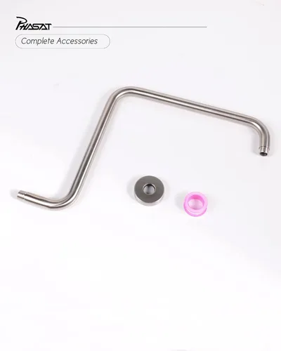Miniatura 6 de PHASAT Brazo de ducha en forma de "S", brazo de ducha de 16.65 pulgadas de alto con brida, reemplazo de brazo de extensión de cabezal de ducha