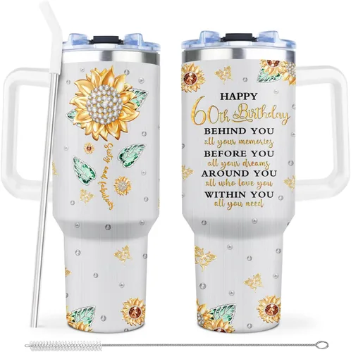 Miniatura 16 de Regalos de 65º Cumpleaños para Mujeres Vaso Térmico 20oz, Los Mejores Regalos para Mujer de 65 Años/Ella/Mamá/Abuela Taza, Decoraciones de Feliz 65º