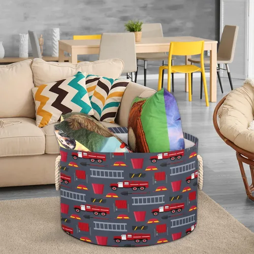 Miniatura 7 de Cesta de almacenamiento redonda grande de béisbol, canasta de almacenamiento circular plegable para béisbol, con asa para niños, manta de juguetes