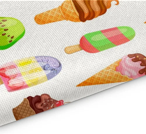 Miniatura 3 de Juego de 4 manteles individuales con diseño de helado de comida, lavables, impermeables, para decoración de mesa de comedor, 18 x 12 pulgadas