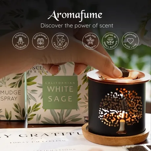 Miniatura 9 de Aromafume - Ladrillos de incienso de salvia blanca y lavanda con quemador exótico arcoíris Ladrillos de 2 x 9 Incienso de salvia para limpiar