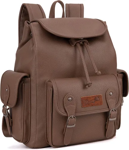 Wrangler Mochila vintage para hombres y mujeres, mochila grande para trabajo, negocios, viajes, bolsas impermeables, Caqui oscuro, Mochilas de viaje