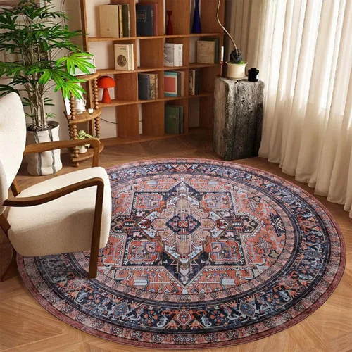 Miniatura 50 de GLN Rugs Traditional Collection - Alfombra de felpilla lavable a máquina, tradicional, antideslizante, alfombra de felpilla de pelo bajo, para sala
