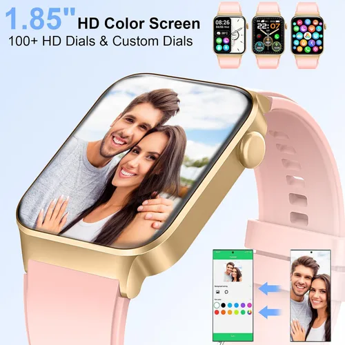 Miniatura 3 de Reloj inteligente para hombres y mujeres (respuesta/hacer llamadas), reloj inteligente de 1.85 pulgadas, 113 modos deportivos, rastreador de fitness