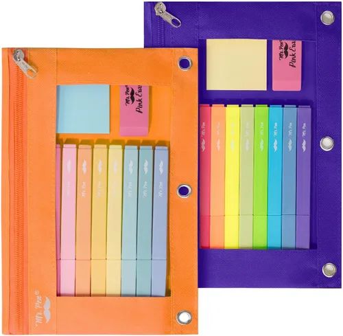 Miniatura 16 de Mr. Pen - Estuche para lápices de 2 piezas - Estuche con cremallera para lápices para carpeta de 3 anillas