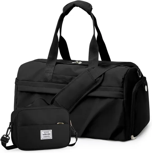 Bolsa de gimnasio para mujeres y hombres con compartimento para zapatos, bolsa de lona deportiva, impermeable, para viajes, fin de semana, bolsa de