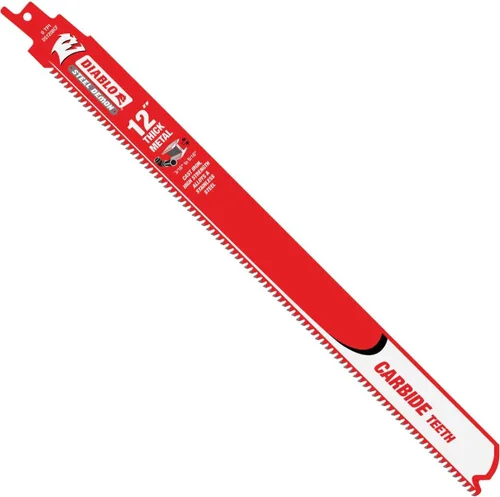 Diablo DS1208CF3 - Hoja de sierra recíproca de dientes de carburo de acero para metal grueso, 12 pulgadas de longitud, 8 TPI, paquete de 3 unidades