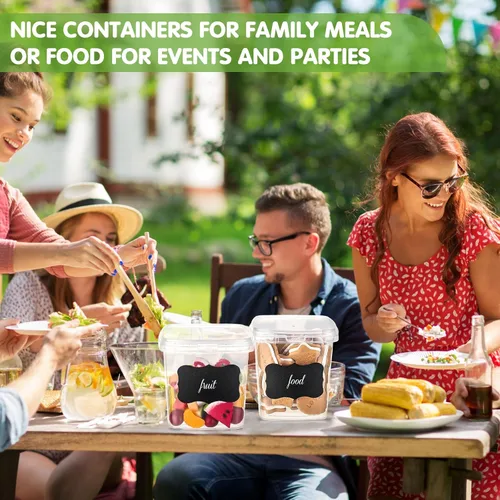 Miniatura 4 de Jinei 50 recipientes de plástico de 16 onzas con tapas, recipientes cuadrados transparentes para almacenamiento de alimentos, recipientes cuadrados