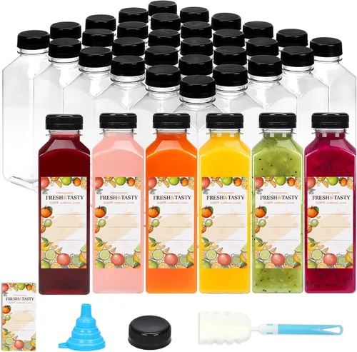 Miniatura 9 de TOMNK 45pcs 2oz Plastic Shot Juice Bottles with Caps, Ginger Shot Bottles, Reusable Clear Bulk Beverage Containers for Ginger Shot, Juice, Milk, and