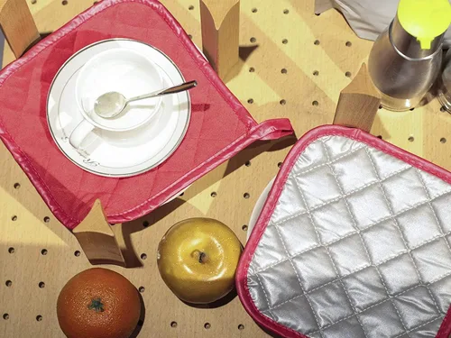 Miniatura 6 de Soporte para ollas de algodón, lavable a máquina, resistente al calor, soporte para ollas, almohadillas calientes, salvamanteles para cocinar y Rojo