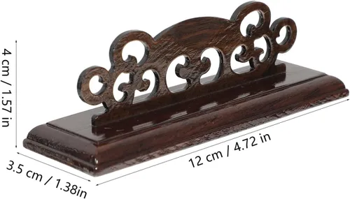 Miniatura 6 de ARTIBETTER Soporte de exhibición de ventilador plegable Soporte de ventilador de mano chino para exposición decoración oriental negro 4.7 in