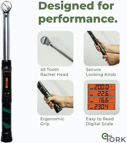 Miniatura 6 de eTORK - Llave dinamométrica estilo clic Llave dinamométrica de 3/8 Llave dinamométrica de 100 libras Llave dinamométrica automática Llave