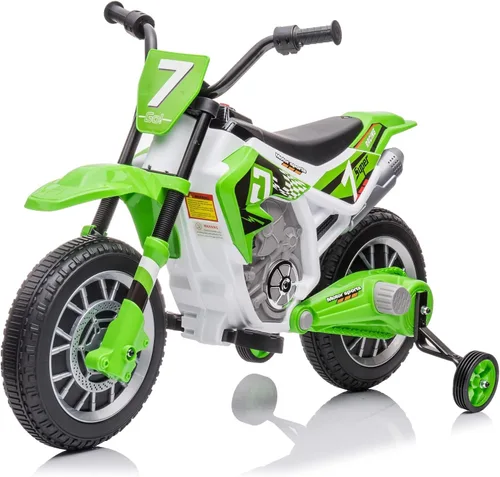 Bicicleta de Dirt Eléctrica para Niños Batería de 12V Motocicleta Eléctrica Alimentada por Batería para Niños Juguete de Montar Motocicleta Verde 3