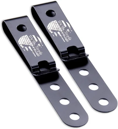 Miniatura 37 de HolsterSmith - Clip universal de metal para cinturón para hacer fundas, modelo 5, (3 agujeros), color negro táctico