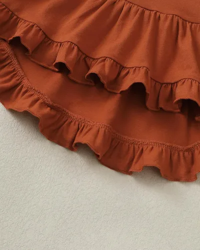 Miniatura 130 de Kucnuzki Conjunto de ropa para bebé niña pequeña, camisa de manga con volantes, pantalón floral, ropa de otoño e invierno para niña