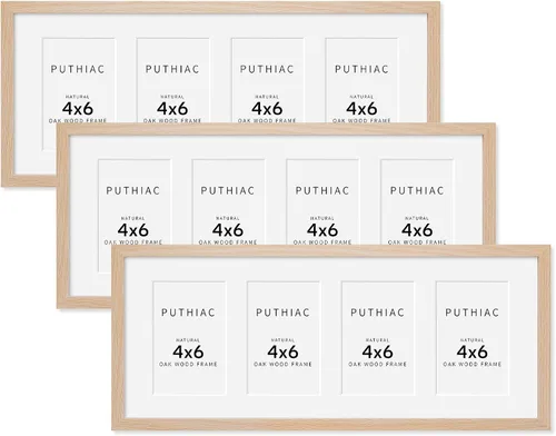 Miniatura 26 de Puthiac Marcos de fotos de madera de roble de 18 x 24 pulgadas, marcos de póster de 18 x 24 pulgadas para pared (paquete de 3, beige)