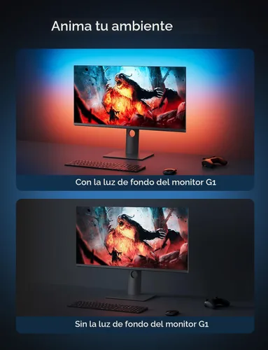 Miniatura 8 de Govee Luz de juego para monitor G1, retroiluminación LED RGBIC para PC de 27 a 34 pulgadas, luces LED inteligentes para monitores con combinación