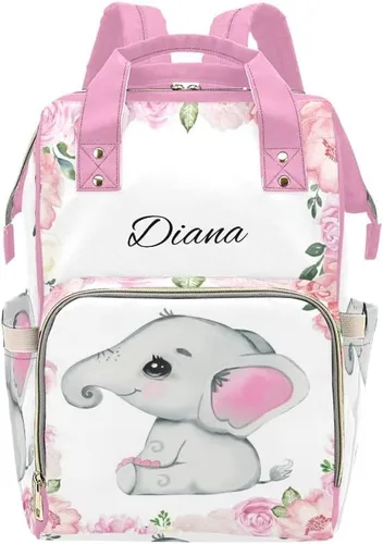 Miniatura 9 de XOZOTY Mochila de pañales de dibujos animados de vaca linda con nombre para hombres y mujeres de enfermería personalizada bolsas de bebé hombro