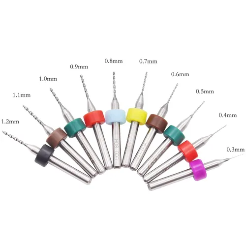 Miniatura 3 de Juego de 50 brocas micro para Dremel, brocas de carburo de tungsteno de acero de 0.3mm-1.2mm con flauta en espiral para PCB de circuito impreso
