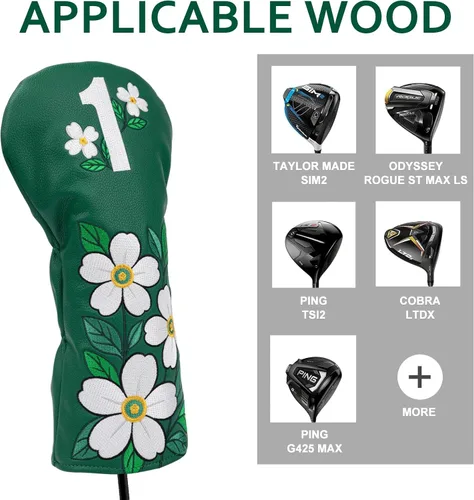 Miniatura 4 de Fundas para palos de golf, fundas para cabezas de conductor, Fairway 3, cubierta híbrida de cuero sintético, fundas para cabezas de rescate de golf