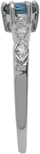 Miniatura 4 de Silvershake 5mm Round Shape White Gold Plated 925 Sterling Silver Engagement Ring