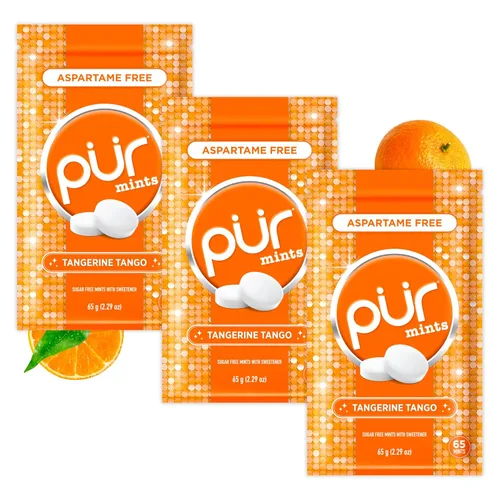 Miniatura 16 de PUR Mentas Mentas para aliento fresco sin aspartame Elaboradas con xilitol Sin azúcar, veganas, sin gluten Sabor natural a menta piperita