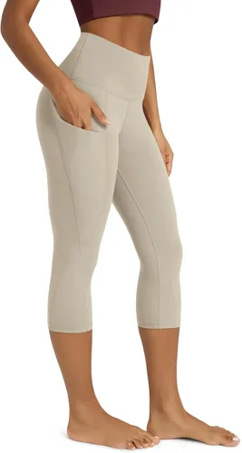 Miniatura 12 de ODODOS - Leggings capri de cintura alta para mujer con bolsillos, control de abdomen, no se transparentan, para entrenamiento atlético, running