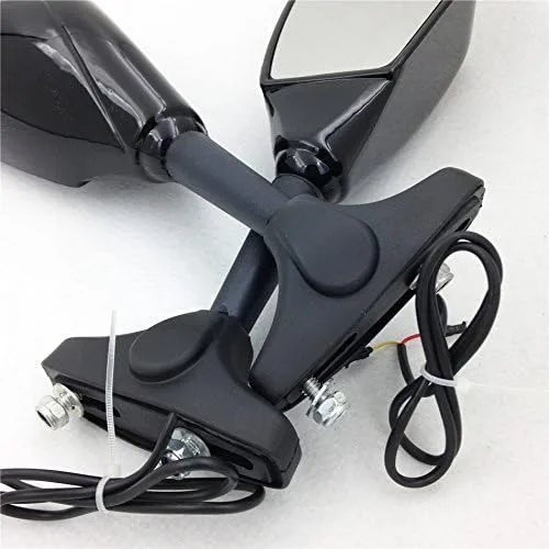 Miniatura 9 de HK - Espejos laterales LED integrados color negro brillante compatibles con Suzuki GSXR 600/750 GSXR 1000 1100 Hayabusa GSF 600S 1200 1200S BANDIT