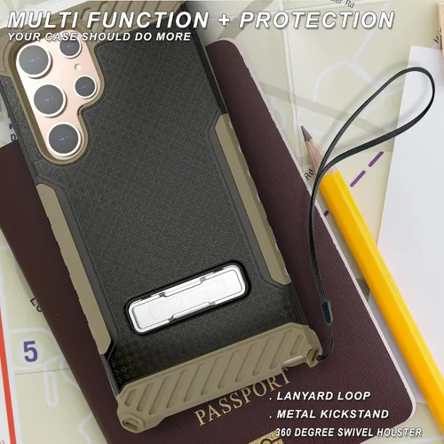 Miniatura 6 de Tri-Shield - Funda para teléfono con soporte compatible con Samsung Galaxy S22 Ultra grado militar, probado contra caídas, resistente de alto