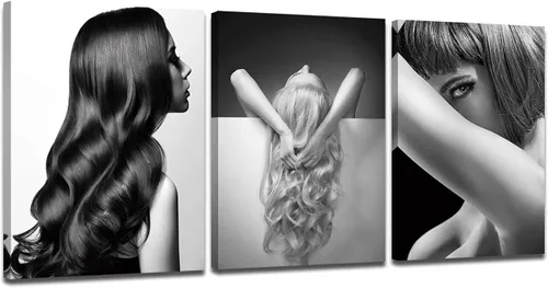 Miniatura 10 de Decoración de pared de salón de peluquería de corte de pelo de moda enmarcada 36Wx16H Women Hairstyle Wall Decor, Fashion Haircut Picture