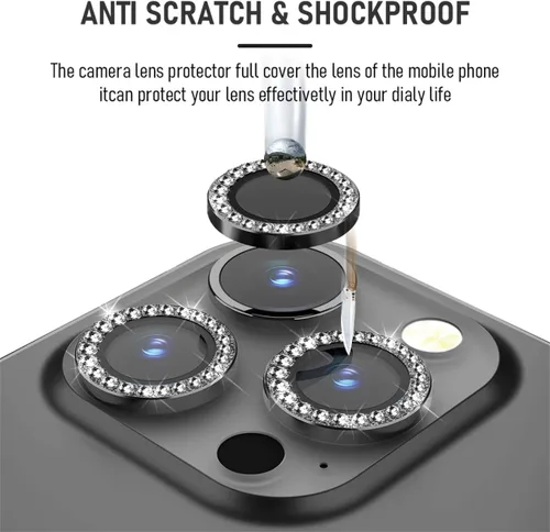 Miniatura 5 de Suoman Paquete de 3 protectores de lente de cámara para iPhone 12 Pro Max, vidrio templado 9H, [no afecta las tomas nocturnas], cubierta protectora