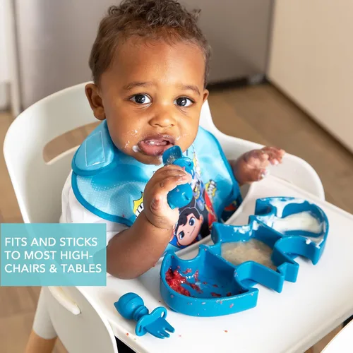 Miniatura 3 de Plato de succión Bumkins para niños pequeños y bebés, plato de silicona con agarre, para bebés y niños, alimentación guiada por el bebé, suministros