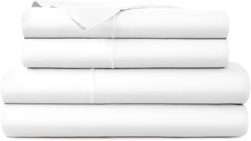 Miniatura 12 de Sábanas 100% algodón orgánico, tamaño matrimonial, sábanas orgánicas con certificación GOTS con bolsillo profundo de 300 hilos y tejido de satén