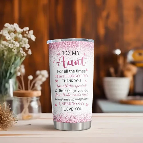 Miniatura 6 de ZANIION Vaso de regalo para tía de sobrina, sobrino, regalos para la mejor tía, ideas de regalo para tías, regalo de Navidad, día de la madre