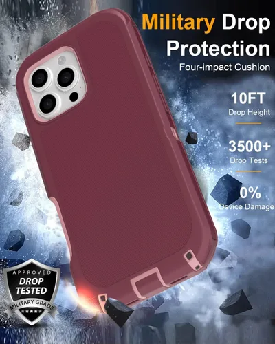 Miniatura 3 de Tall silver Funda para iPhone 16 Pro Max con [2 protectores de pantalla + 2 protectores de lente de cámara], 3 en 1, protección resistente de grado