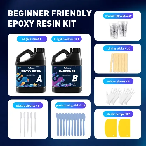 Miniatura 4 de Honcaring Kit de resina epoxi de 1 galón, kit de resina epoxi de tipo duro, menos burbujas y resina epoxi de bajo olor para fundición, fabricación