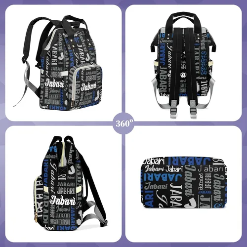 Miniatura 5 de Bolsas de bebé con nombre personalizado, mochila de nylon personalizada para bebé niño mamá, gran capacidad, impermeable, multifuncional, correas