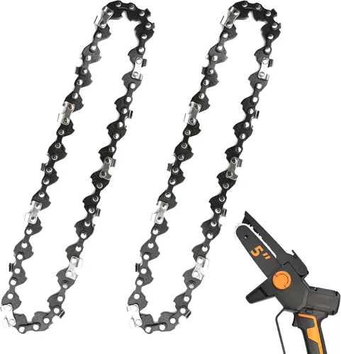 Miniatura 26 de [2 piezas] Mini cadena de motosierra de 6 pulgadas, cadenas de repuesto de 6 pulgadas para mini motosierra eléctrica portátil inalámbrica, cadena