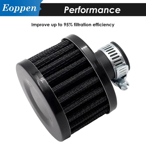 Miniatura 5 de 2pcs 0.472 in Filtro de aire Mini Universal Vent Crankcase Entrada de aire frío Filtro de respiración para coche y motocicleta (negro)