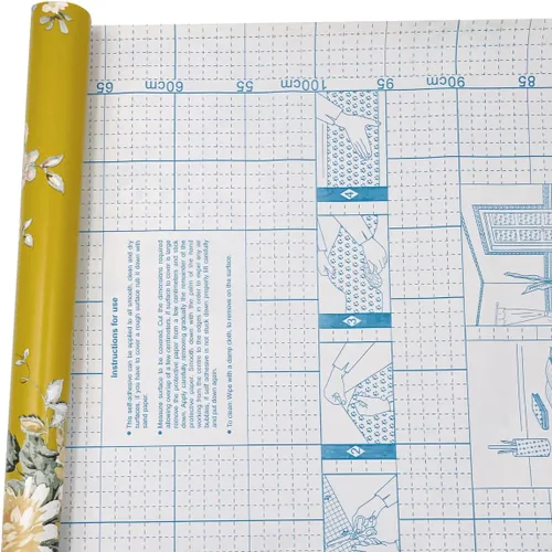 Miniatura 4 de Rollo de papel tapiz de 14.7 pies para despegar y pegar, diseño floral de peonía amarilla, vinilo fácil de usar contra salpicaduras