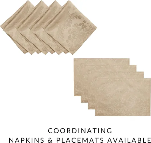 Miniatura 4 de Elrene Home Fashions Caiden Elegance - Mantel de tela damasco impermeable, resistente a las manchas y a las arrugas, 90 pulgadas redondo, color gris