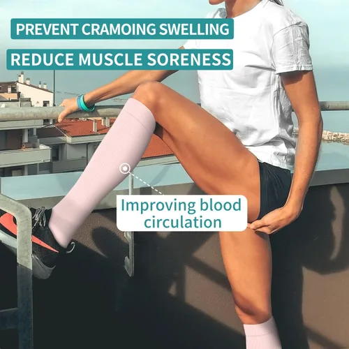 Miniatura 63 de Laite Hebe 4 pares de calcetines de compresión para mujeres y hombres, el mejor apoyo para enfermeras, correr, atletismo