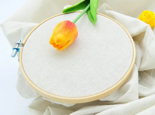 Miniatura 3 de Tela de bordado de costura de lino de marfil Tela de costura de color sólido llano Aida paño Rose Flavor