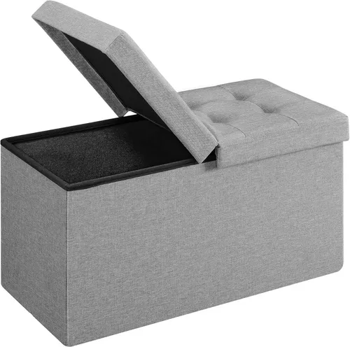 Miniatura 13 de SONGMICS Colección Mazie - Otomana de almacenamiento de 30 pulgadas, banco de almacenamiento plegable con tapa abatible, capacidad de carga de 660