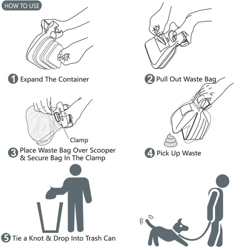 Miniatura 6 de Recogedor de excrementos, portátil y de mano para pasear perros grandes y pequeños fuera del patio o viajar al aire libre, cuchara para excrementos