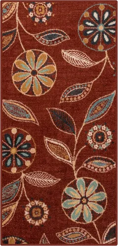 Miniatura 41 de Maples Rugs Reggie - Alfombra de pasillo floral, fabricada en Estados Unidos, lavable, antideslizante, alfombra de interior para cocina, pasillo