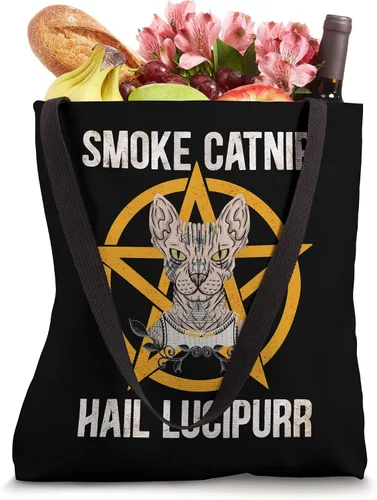 Miniatura 4 de Humo Catnip Hail Lucipurr Esfinge Gato Gótico Gótico Meme Bolsa de mano