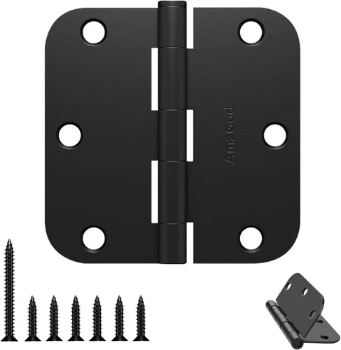 Miniatura 6 de Bisagras de Puerta Níquel Cepillado - 1 Paquete Bisagras de Puerta Níquel 3.5 Pulgadas Interior Redondeadas Níquel Satinado Bisagras de Puerta