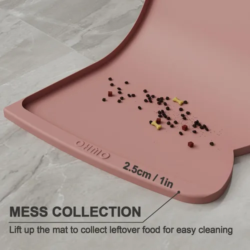 Miniatura 55 de OHMO - Tapete de silicona para alimentos para gatos, tapete de alimentación de mascotas para el piso, antideslizante e impermeable, bandeja de agua