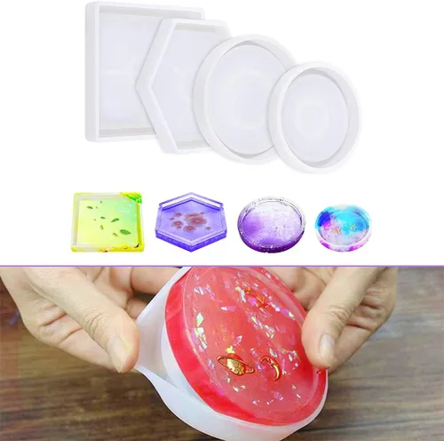 Miniatura 8 de Rolin Roly Molde de resina para bandeja redonda pequeña, moldes de silicona para platos pequeños, bandejas de epoxi, molde de fundición, molde